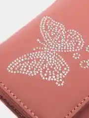 Розовый женский кошелек из экокожи