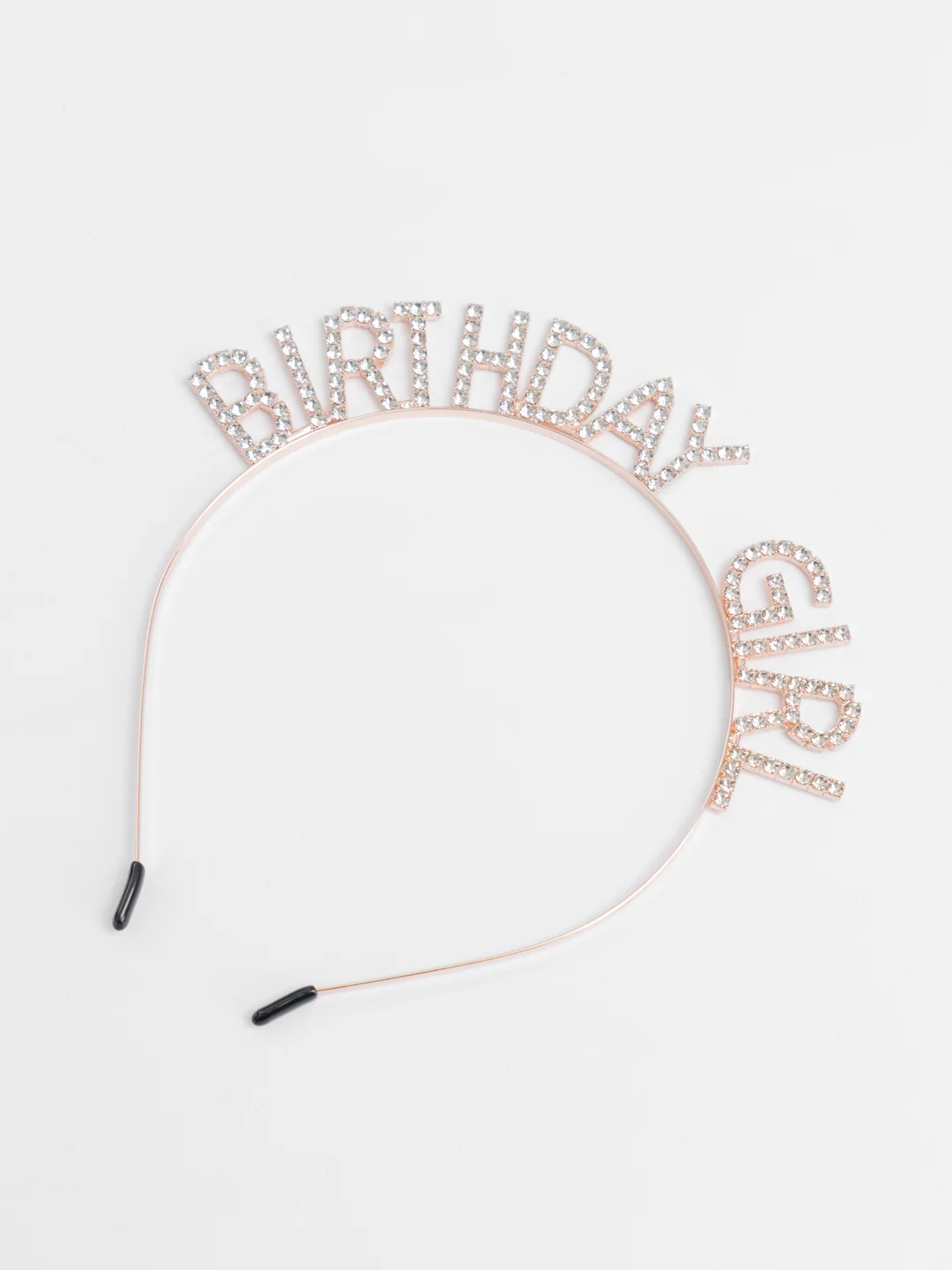 Розовый ободок на день рождения "Birthday girl" со стразам, Праздничный ободок Happy Birthday