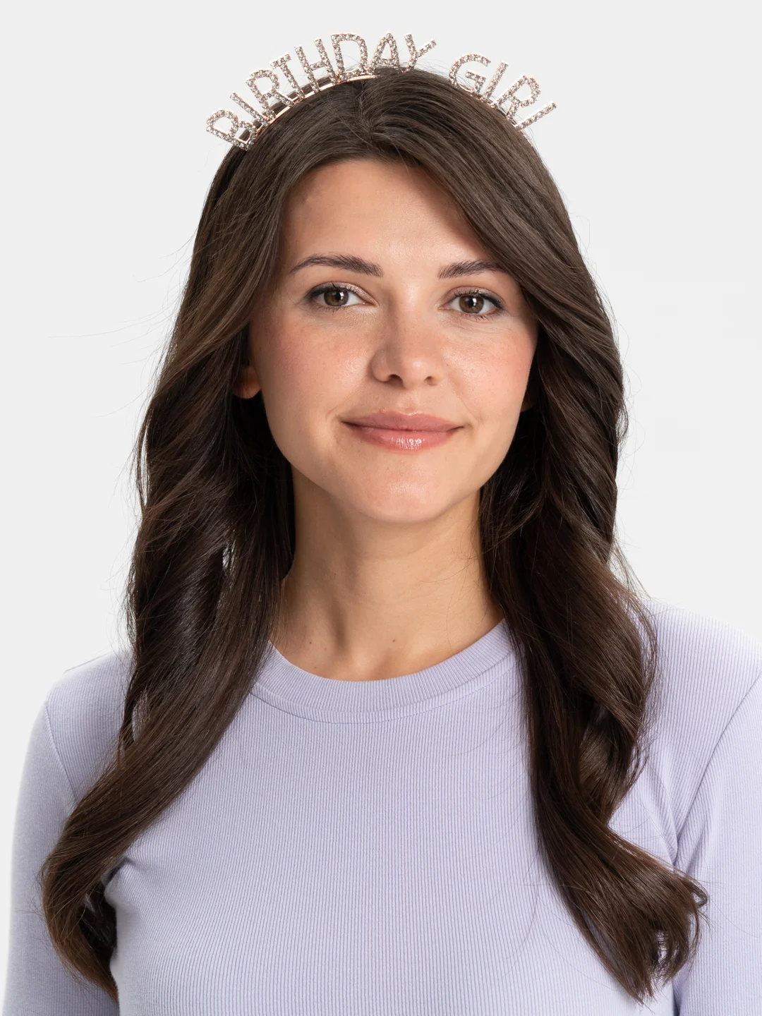Розовый ободок на день рождения "Birthday girl" со стразам, Праздничный ободок Happy Birthday