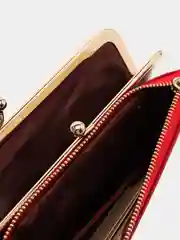 Бордовый женский кошелек из экокожи