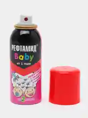 Аэрозоль от комаров для детей от 1 года, репеллентный Рефтамид Baby, защита 2 часа, 100 мл