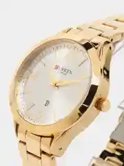 Золотой женские наручные часы Curren 9007 с календарём в подарочной упаковке
