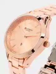 Розовый женские наручные часы Curren 9007 с календарём в подарочной упаковке
