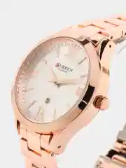 Серый металлик женские наручные часы Curren 9007 с календарём в подарочной упаковке