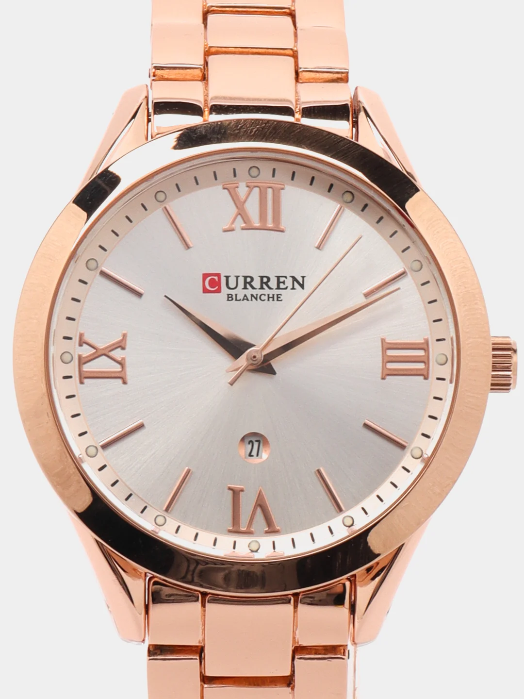 Серый металлик женские наручные часы Curren 9007 с календарём в подарочной упаковке