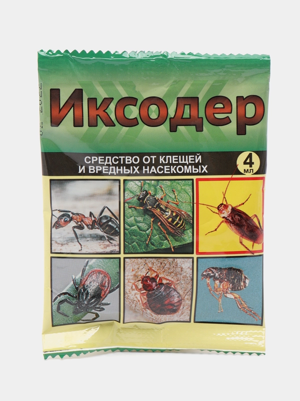 Средство для обработки территории от клещей, комаров, муравьев Иксодер, циперметрин, 4 мл
