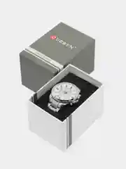 Серебряный мужские наручные часы Curren 8275 в подарочной упаковке