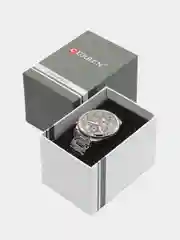 Серый металлик мужские наручные часы Curren 8275 в подарочной упаковке