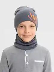 Багровый демисезонный комплект шапка и снуд . Весенняя шапка 4-9 лет