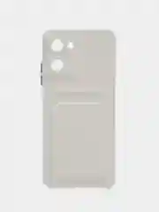 Белый силиконовый чехол Realme 10 Pro 5G (Реалми 10 Про 5 Джи), с карманом для карт, прозрачный
