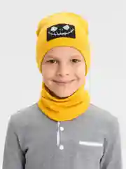 Аметистовый демисезонный комплект шапка и снуд . Весенняя шапка 4-9 лет