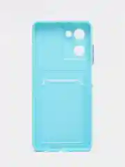 Голубой силиконовый чехол для Realme 10 4G, c отсеком для карт
