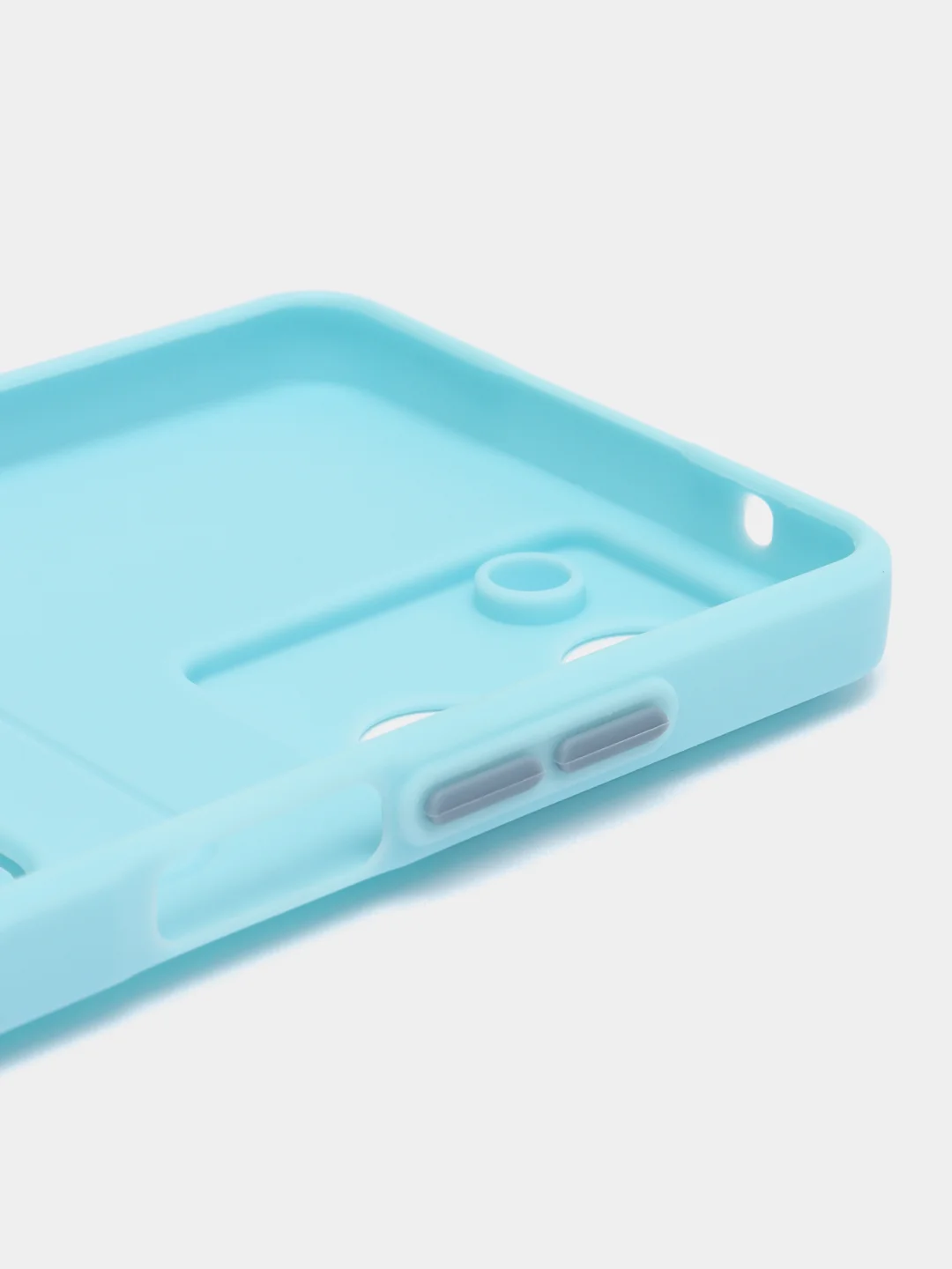 Голубой силиконовый чехол для Realme 10 4G, c отсеком для карт