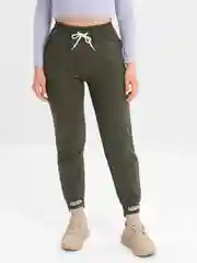 Хаки женские спортивные штаны, на резинке