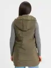 Зелёный хаки жилет утеплённый, женский, удлинённый