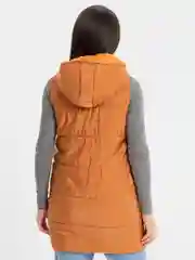 Зелёный хаки жилет утеплённый, женский, удлинённый