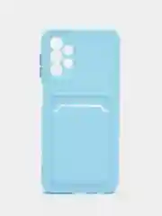 Голубой чехол силиконовый на Samsung Galaxy A13 4G (Самсунг Галакси А13), с защитой камеры