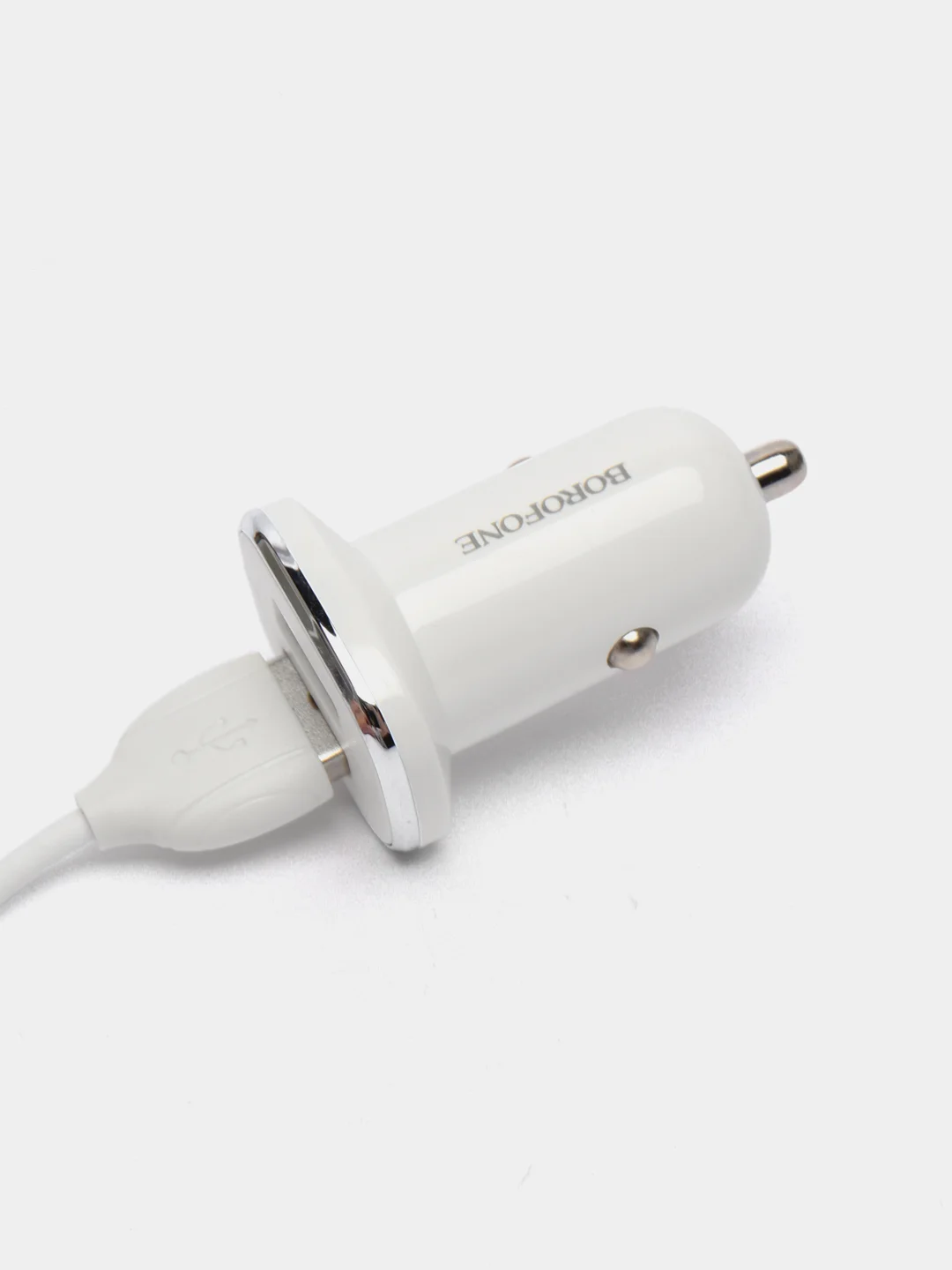 Белый автомобильное зарядное устройство Borofone BZ12 Micro, Type-C