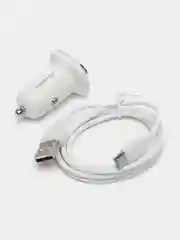 Белый автомобильное зарядное устройство Borofone BZ12 Micro, Type-C