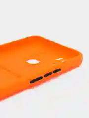 Оранжевый силиконовый чехол для Infinix HOT 12i (Инфиникс Хот 12 Ай), с карманом для карт, прозрачный