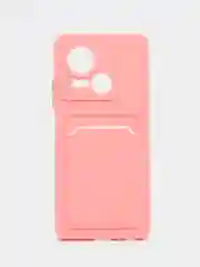 Пудровый силиконовый чехол для Tecno Spark 10 5G, c отсеком для карт