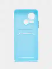 Голубой силиконовый чехол для Tecno Spark 10 5G, c отсеком для карт