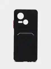 Черный силиконовый чехол для Tecno Spark 10 5G, c отсеком для карт