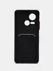 Черный силиконовый чехол для Tecno Spark 10 5G, c отсеком для карт