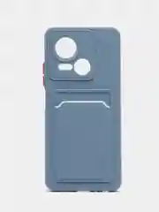 Синий меланж силиконовый чехол для Tecno Spark 10 5G, c отсеком для карт
