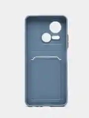 Синий меланж силиконовый чехол для Tecno Spark 10 5G, c отсеком для карт