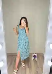Голубой платье летнее