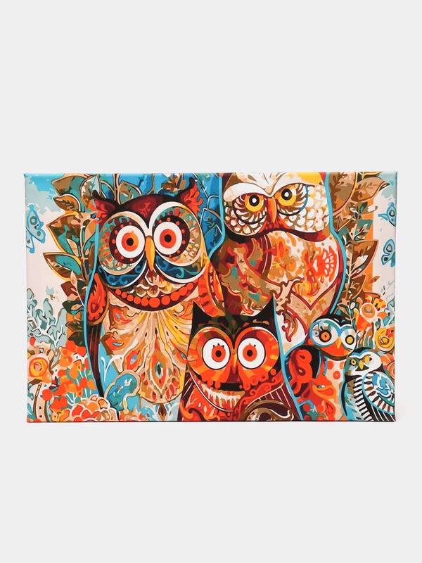 Картина интерьерная на холсте "Абстрактные совы" - 6 Г, 60 x 40
