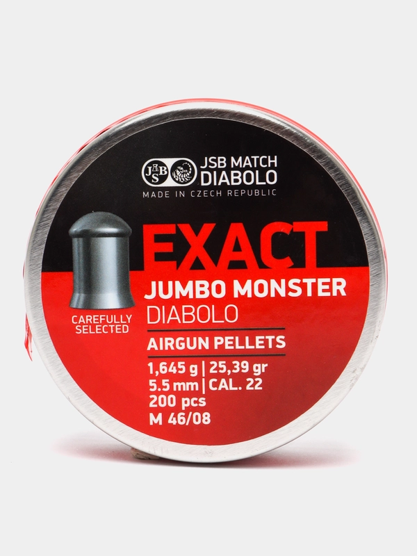 Пули JSB Exact Jumbo Monster Diabolo 5,5 мм 1,645 г, 200 штук для винтовки PCP ПСП