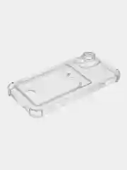 Прозрачный чехол для iPhone (Айфон) 11, 12, 13, 14, XR, 7, 8, Plus, Pro Max, с картхолдером, силиконовый
