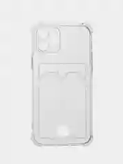 Прозрачный чехол для iPhone (Айфон) 11, 12, 13, 14, XR, 7, 8, Plus, Pro Max, с картхолдером, силиконовый