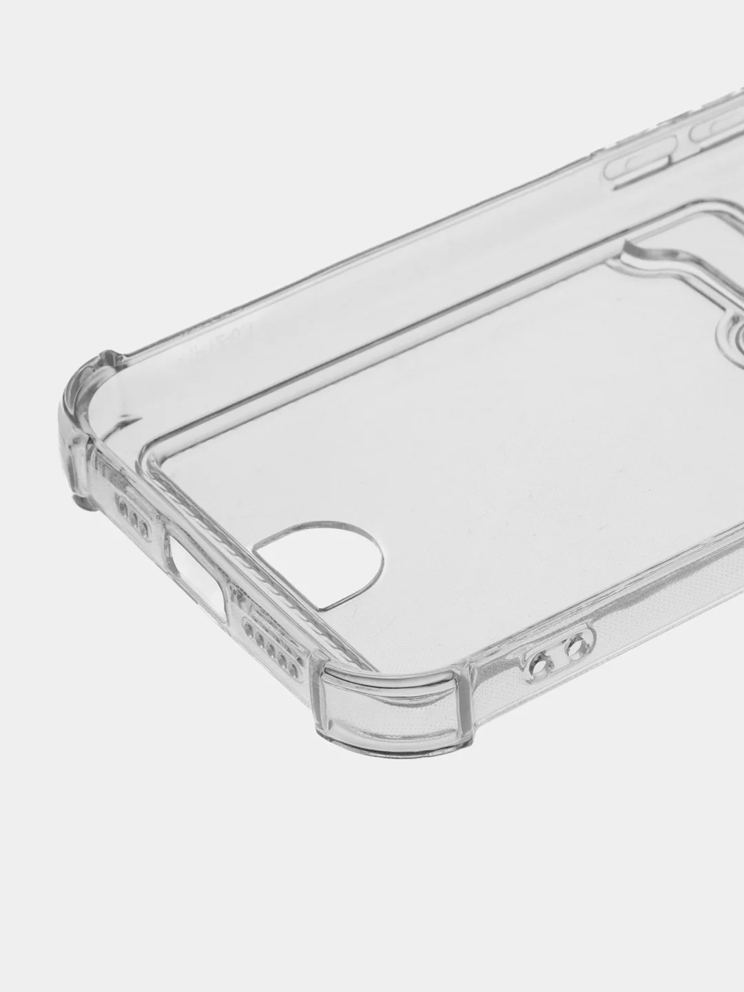 Прозрачный чехол для iPhone (Айфон) 11, 12, 13, 14, XR, 7, 8, Plus, Pro Max, с картхолдером, силиконовый