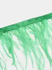 Лесной зеленый перья страуса на ленте, тесьме