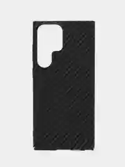 Черный чехол для Samsung S23 Ultra, Карбон Carbon, Накладка С23 ультра