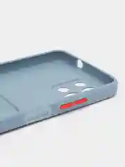 Синий меланж силиконовый чехол для Infinix Hot 11 2022 (Хот 11 2022), картхолдер, матовый