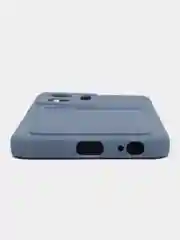 Синий меланж силиконовый чехол для Vivo Y02S, c отсеком для карт