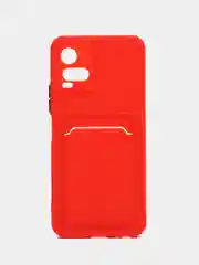 Красный силиконовый чехол для Vivo Y21, Y21S, Y33S 4G, Y32 4G, Y21T, Y33T прозрачный