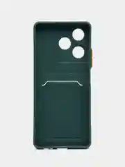 Тёмно-зелёный силиконовый чехол для Infinix Hot 30, с защитой камеры, прозрачный