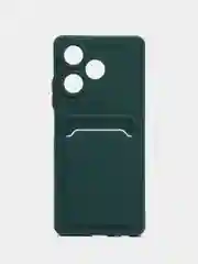 Тёмно-зелёный силиконовый чехол для Infinix Hot 30, с защитой камеры, прозрачный