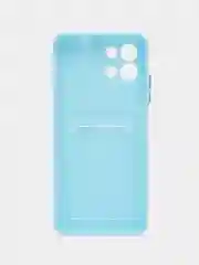 Голубой силиконовый чехол для Infinix Hot 11 2022 (Хот 11 2022), картхолдер, матовый