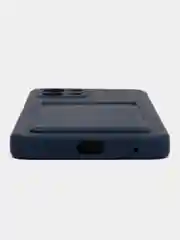 Темно-синий силиконовый чехол для Infinix Hot 11 2022 (Хот 11 2022), картхолдер, матовый