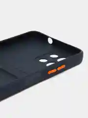 Темно-синий силиконовый чехол для Infinix Hot 11 2022 (Хот 11 2022), картхолдер, матовый