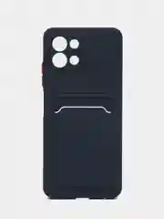 Темно-синий силиконовый чехол для Infinix Hot 11 2022 (Хот 11 2022), картхолдер, матовый
