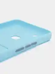 Голубой силиконовый чехол для Infinix HOT 12i (Инфиникс Хот 12 Ай), с карманом для карт, прозрачный