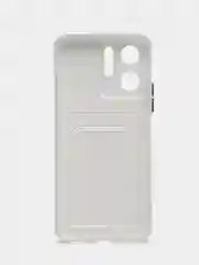 Белый силиконовый чехол для Vivo Y02S, c отсеком для карт