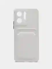 Белый силиконовый чехол для Vivo Y02S, c отсеком для карт